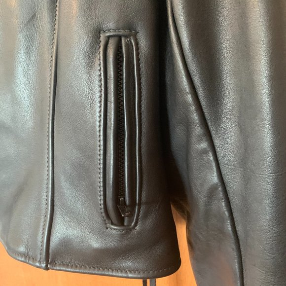 Pristine California Creations Woman's 12 Black Leather Motorcycle Jacket - Picture 9 of 14